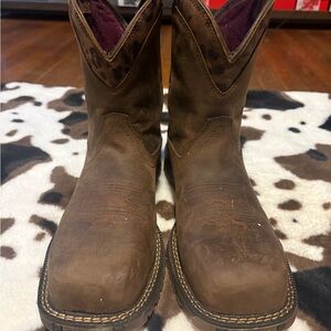 Rocky Brown Leather Composite Toe Western Boots